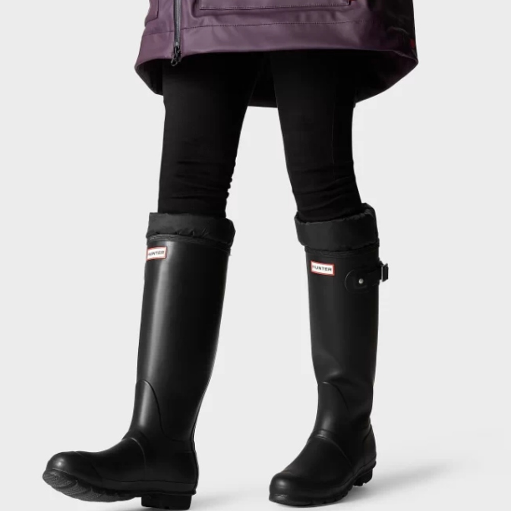 Hunter Luxury Down Boot Socks - Tall / Black